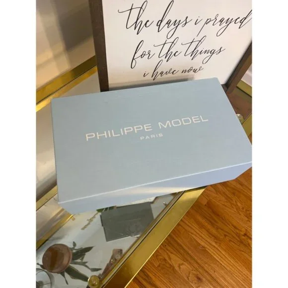 NEW Philippe Model Prsx High Top Women's Sneakers in Leather Color: Anthracite
